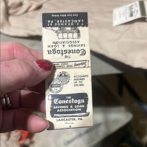Vintage Conestoga Savings & Loan Matchbook